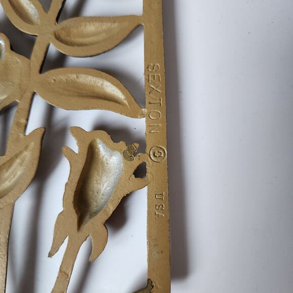 Sexton 4 Piece Metal Wall Decor Mid Century Modern Floral Art MCM Vintage USA - Picture 4 of 12